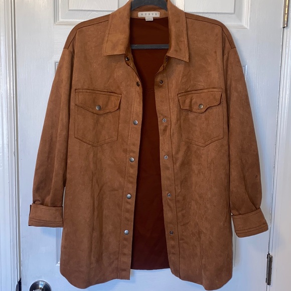 HYFVE Jackets & Blazers - Brown suede jacket
